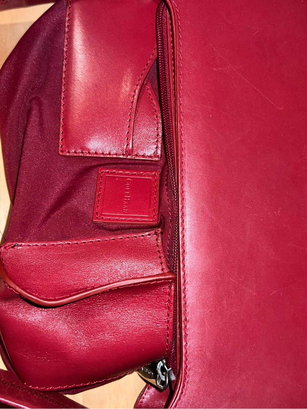 Cole Haan Crimson Leather Shoulder Bag - Picture 6 of 7